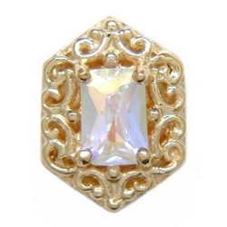 B585 14K EMERALD CUT MERCURY MIST SLIDE 